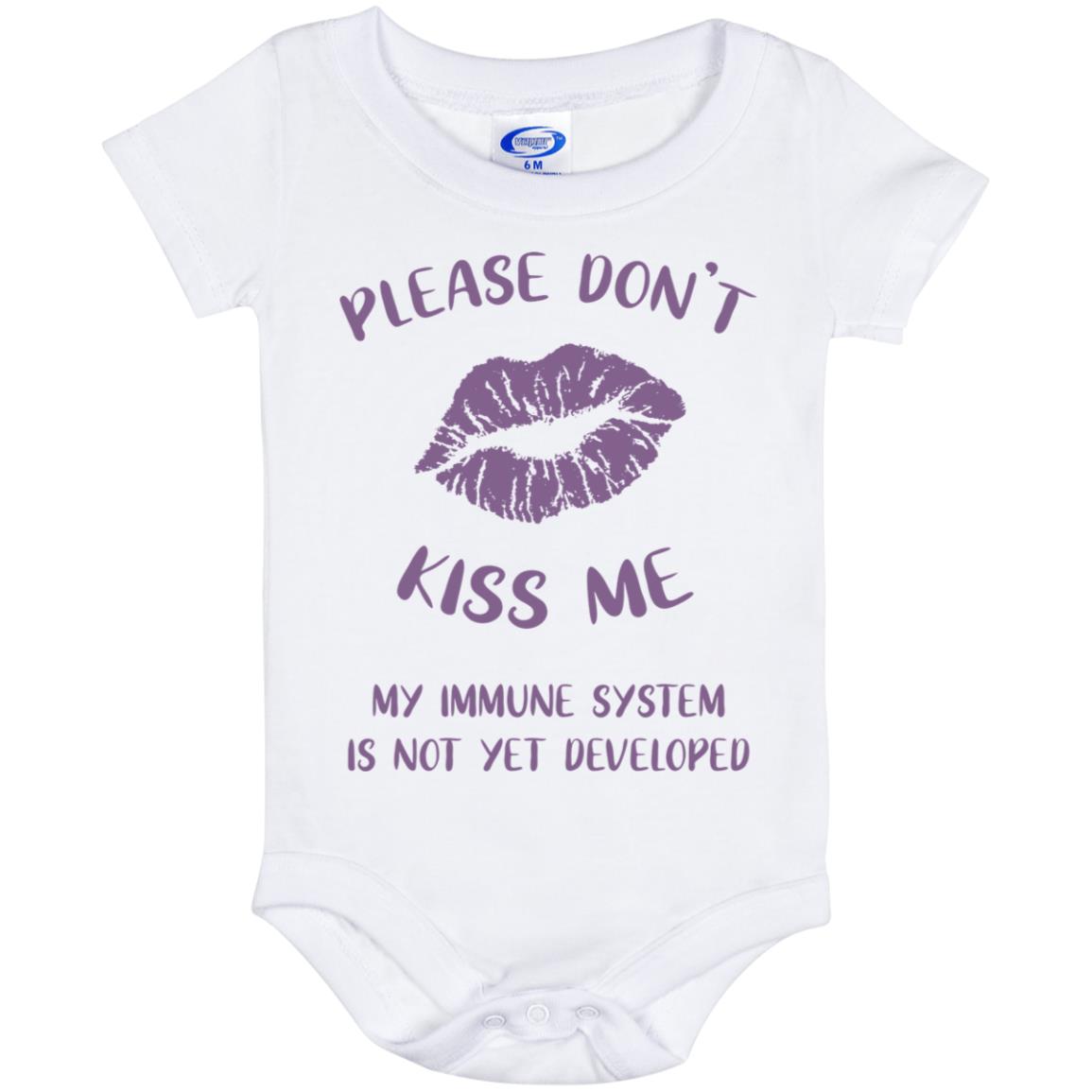 Please Don't Kiss Me - lavender Baby Bodysuit