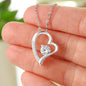 To My Daughter - Please Don't Grow Up Too Fast - Love Always, Dad - Cubic Zirconia Heart Necklace