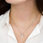 To My Daughter - Please Don't Grow Up Too Fast - Love Always, Dad - Cubic Zirconia Heart Necklace