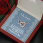 To My Daughter - I'll Always Love You, Mom - Interlocking Hearts Necklace