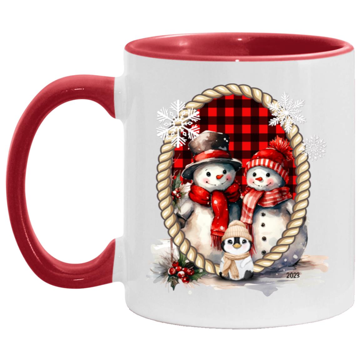 Snowman Family in Frame Mugs
