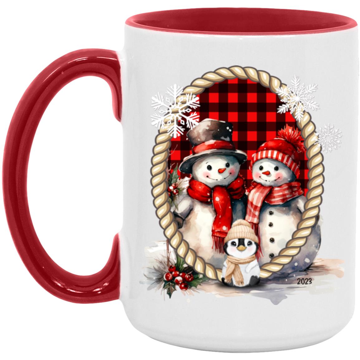 Snowman Family in Frame Mugs
