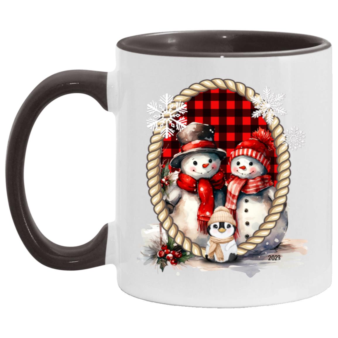 Snowman Family in Frame Mugs