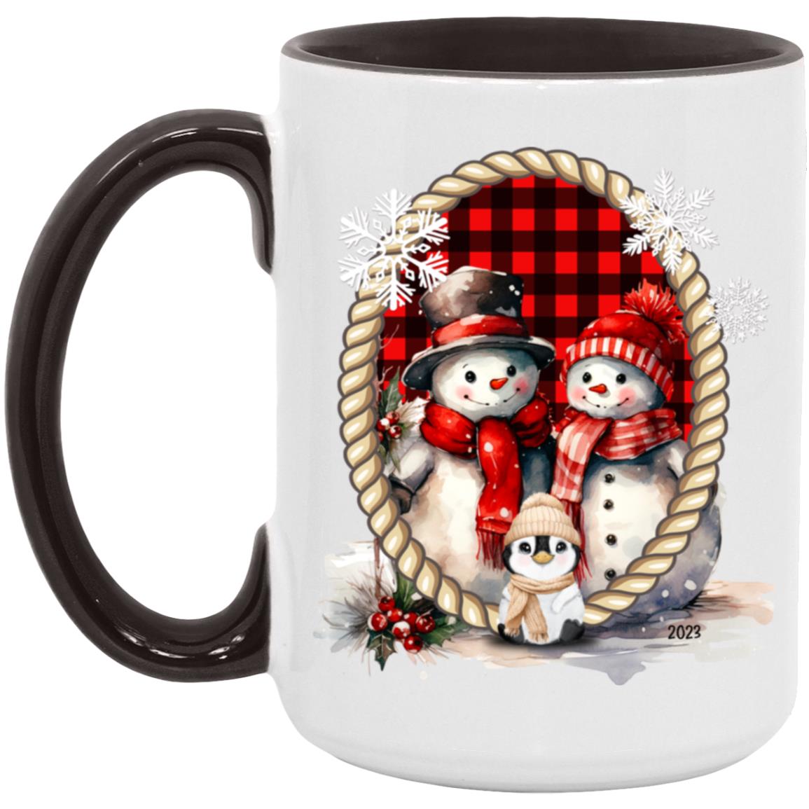 Snowman Family in Frame Mugs