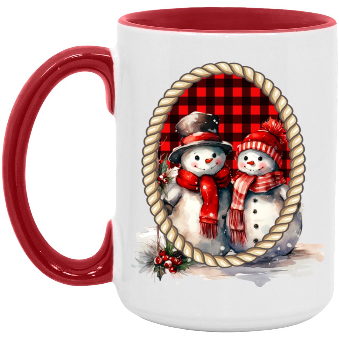 Snowman Couple in Frame Mugs