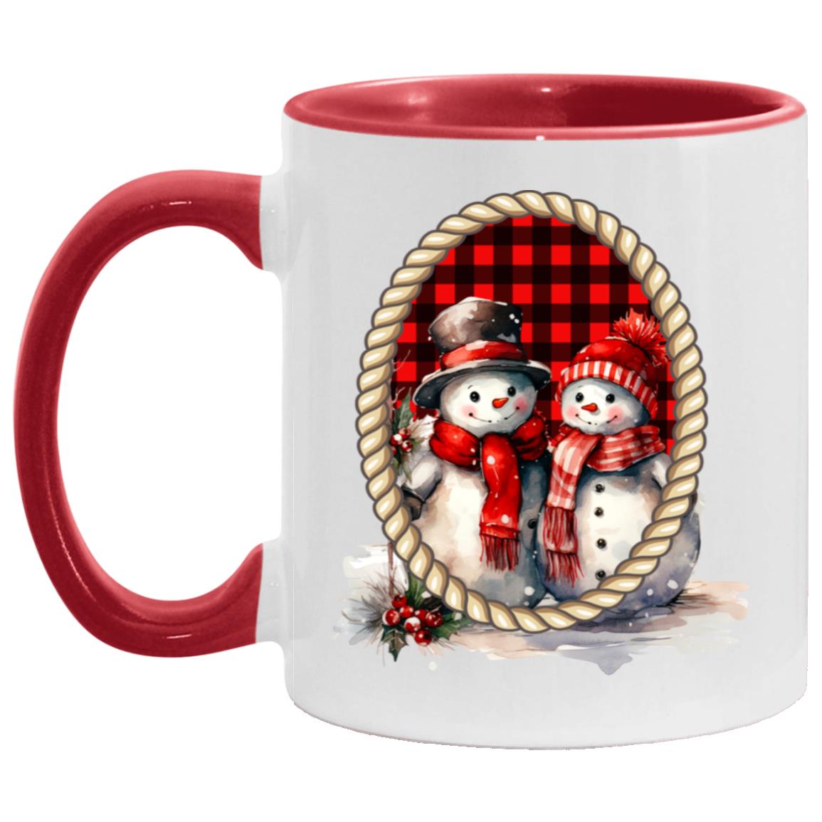 Snowman Couple in Frame Mugs