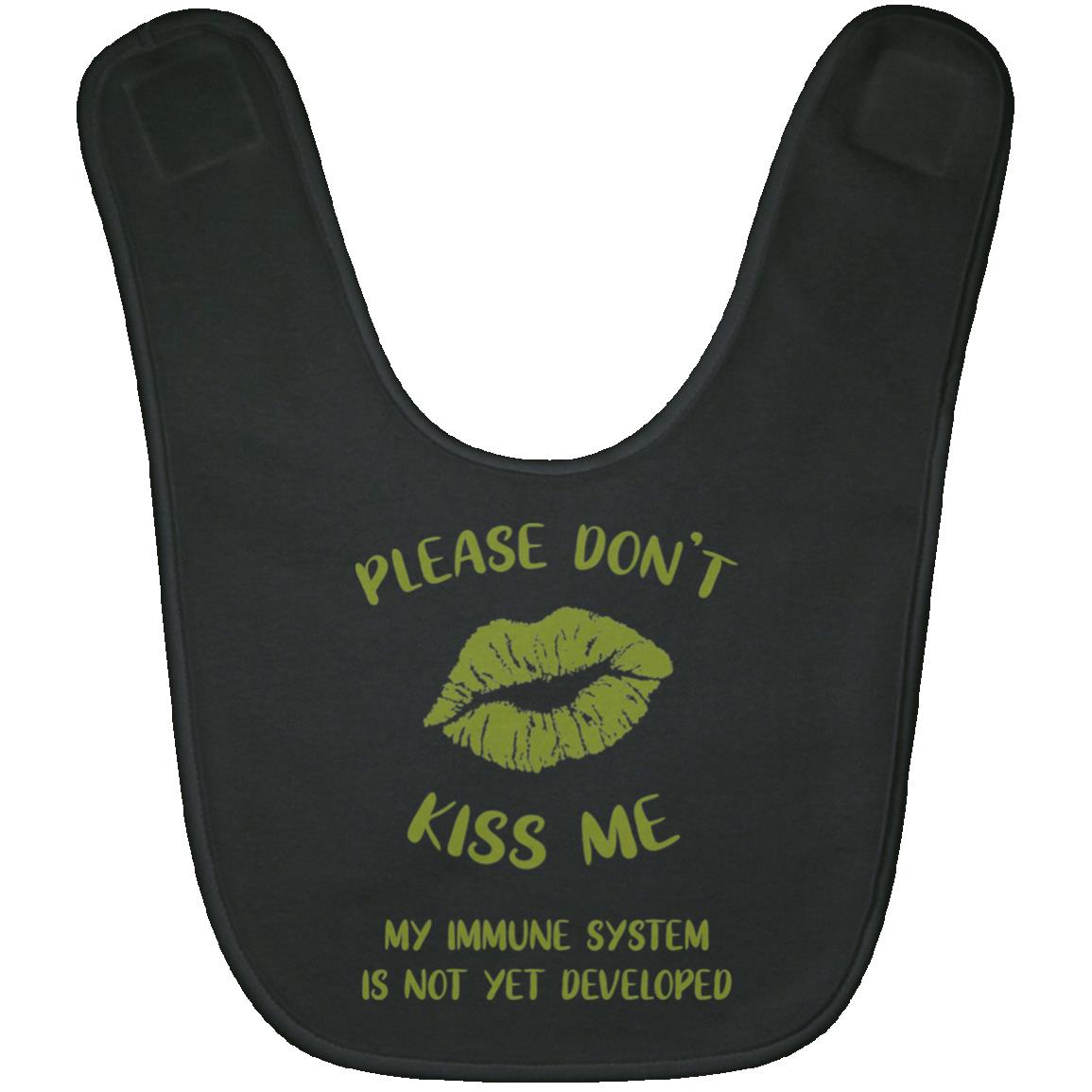 Please Don't Kiss Me - lavender Baby Bib