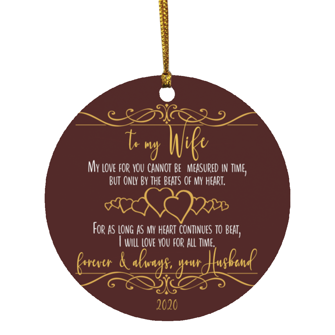 Beats of My Heart Circle Ornament