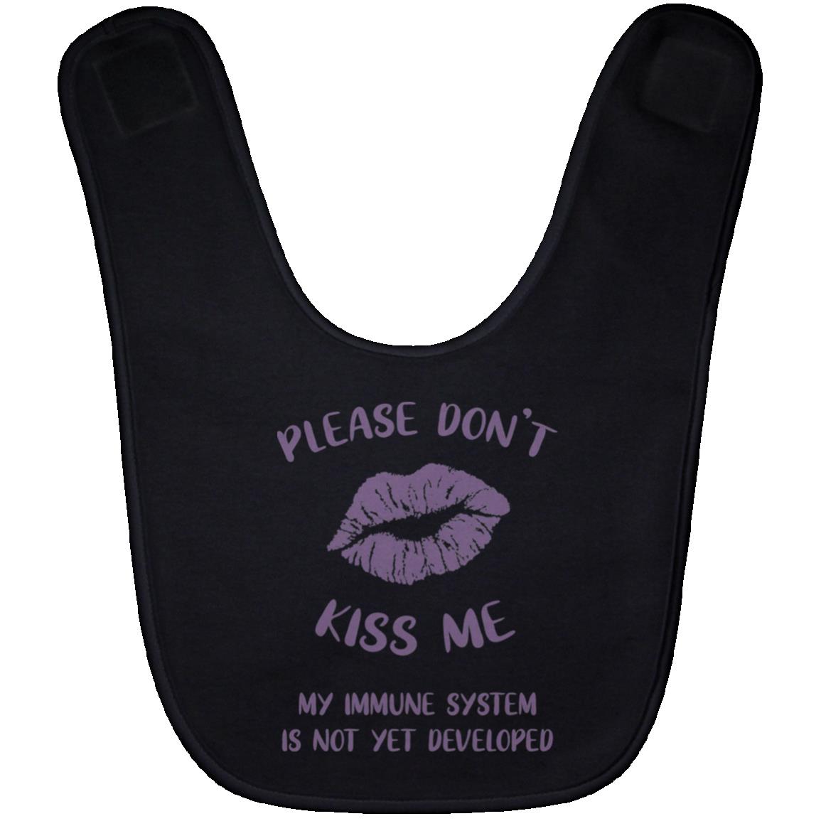 Please Don't Kiss Me - lavender Baby Bib