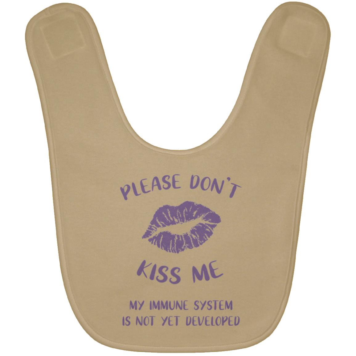 Please Don't Kiss Me - lavender Baby Bib