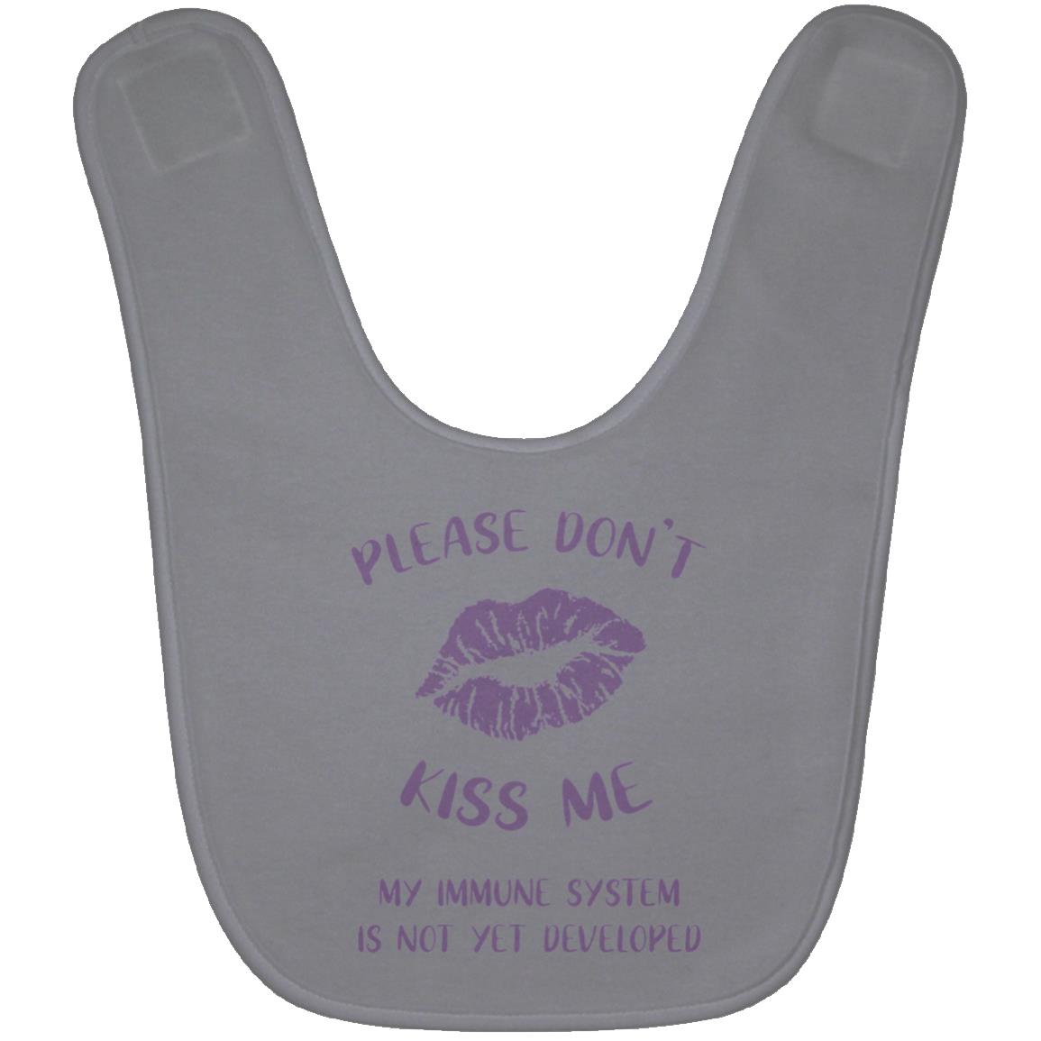 Please Don't Kiss Me - lavender Baby Bib