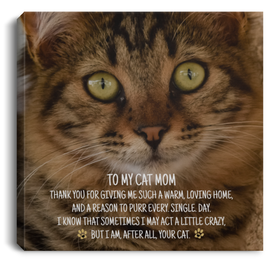Tabby Cat Mom Square Canvas
