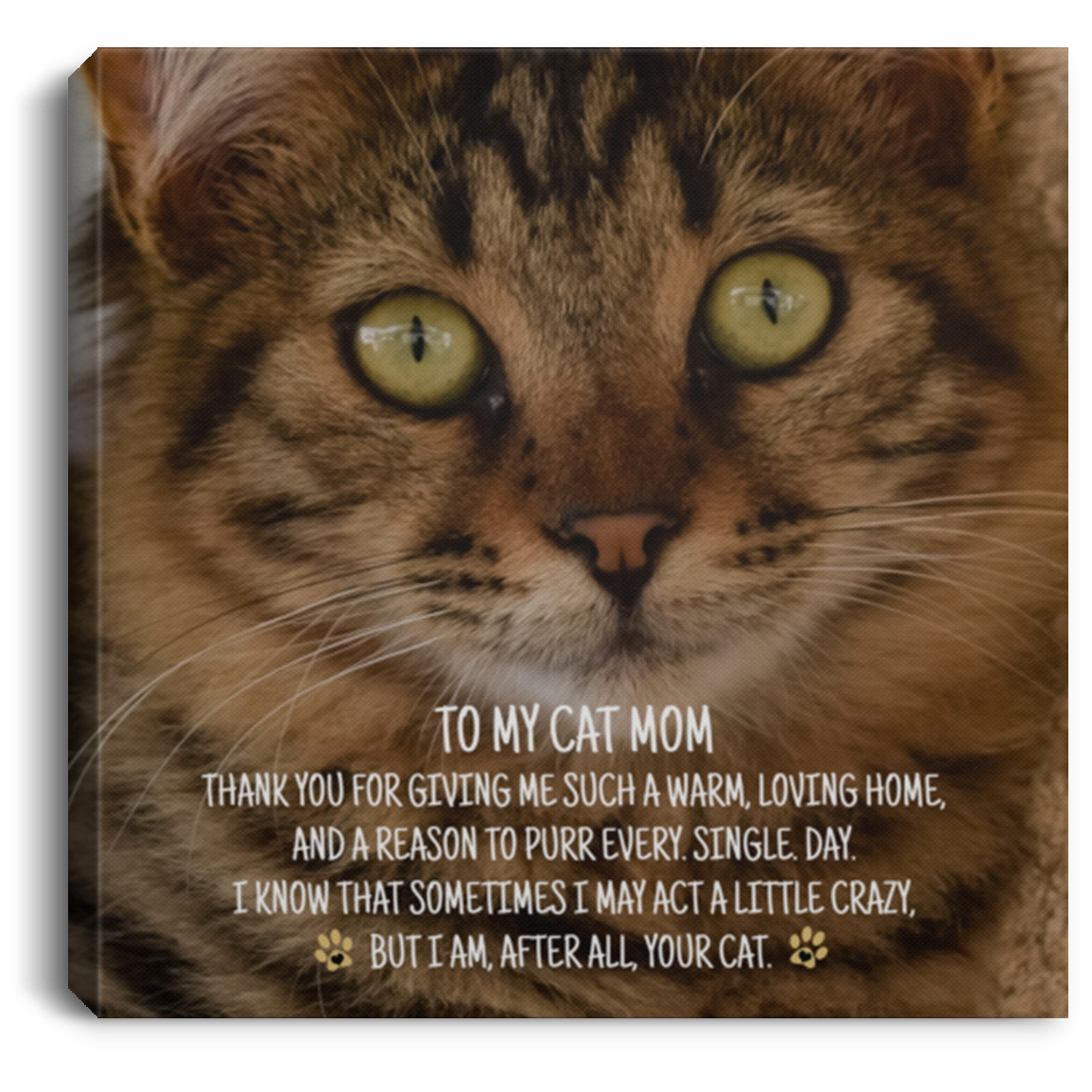 Tabby Cat Mom Square Canvas