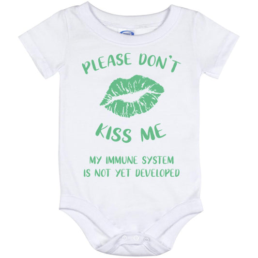 Please Don't Kiss Me - mint Baby Bodysuit