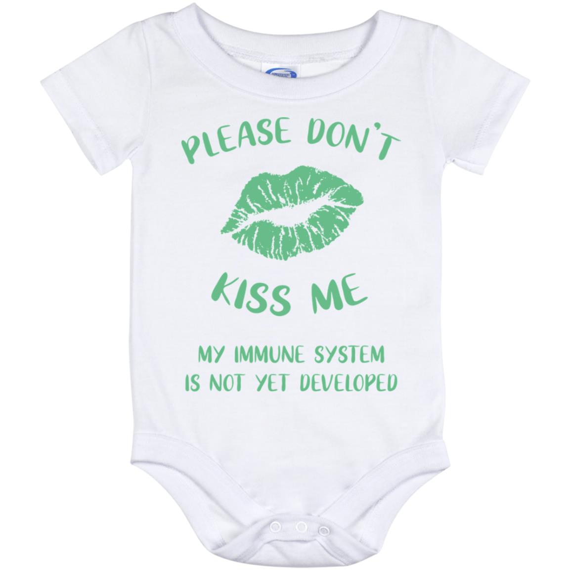 Please Don't Kiss Me - mint Baby Bodysuit