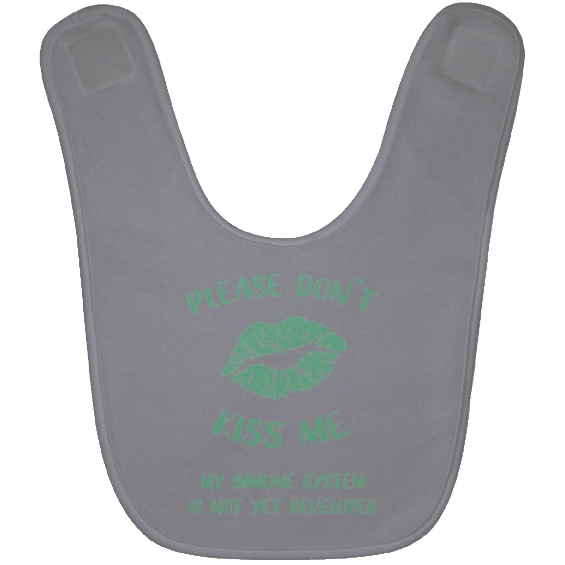 Please Don't Kiss Me - lavender Baby Bib