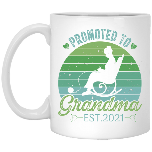 Promoted to Grandma White Mugs