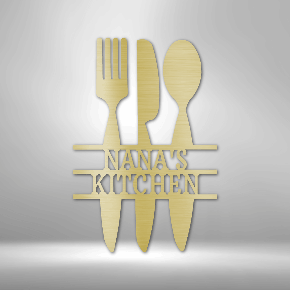 Kitchen Utensil Monogram - Steel Sign