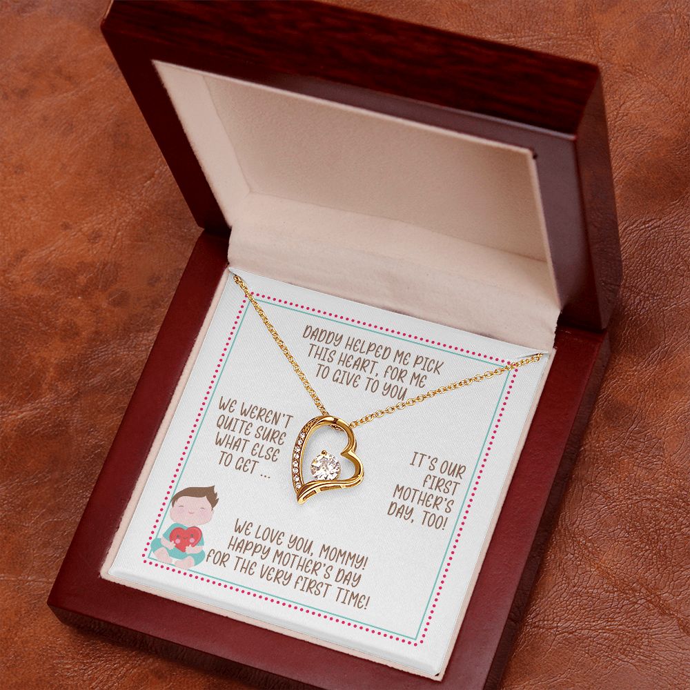 First Mother's Day Gift from Baby, Heart Necklace, Gift for New Mom