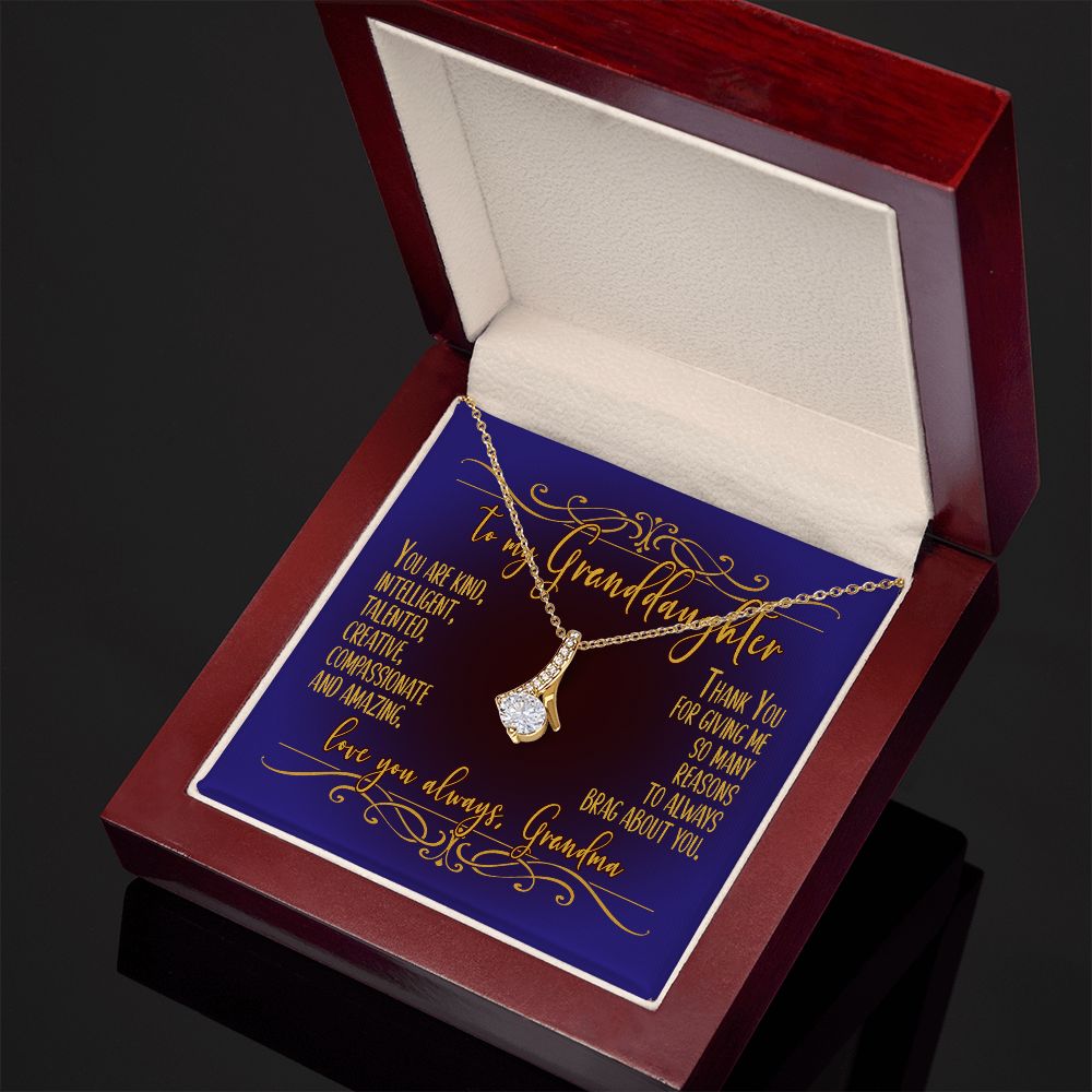 Necklace for Granddaughter - Thank You for giving me reasons to brag about you - love, Grandma