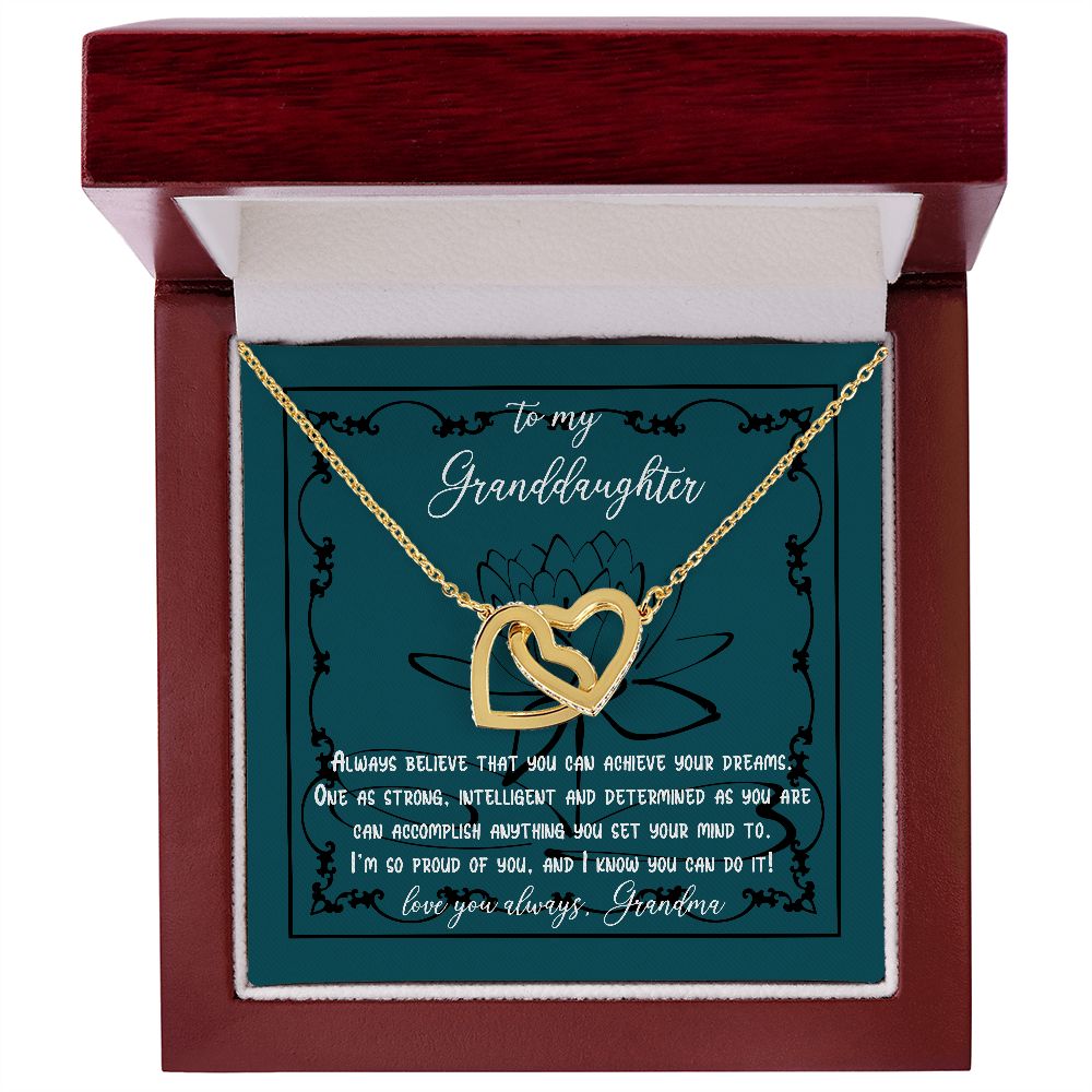 Granddaughter - Achieve Your Dreams - Interlocking Hearts Necklace