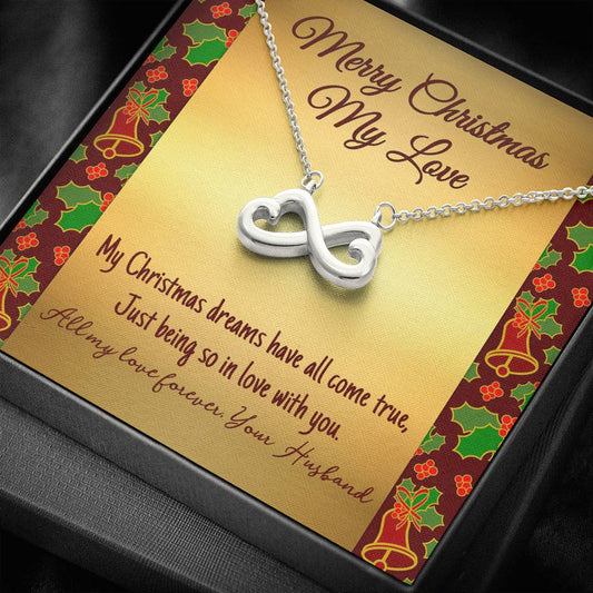 Merry Christmas My Love - All My Love Forever, Your Husband - Infinity Hearts Necklace