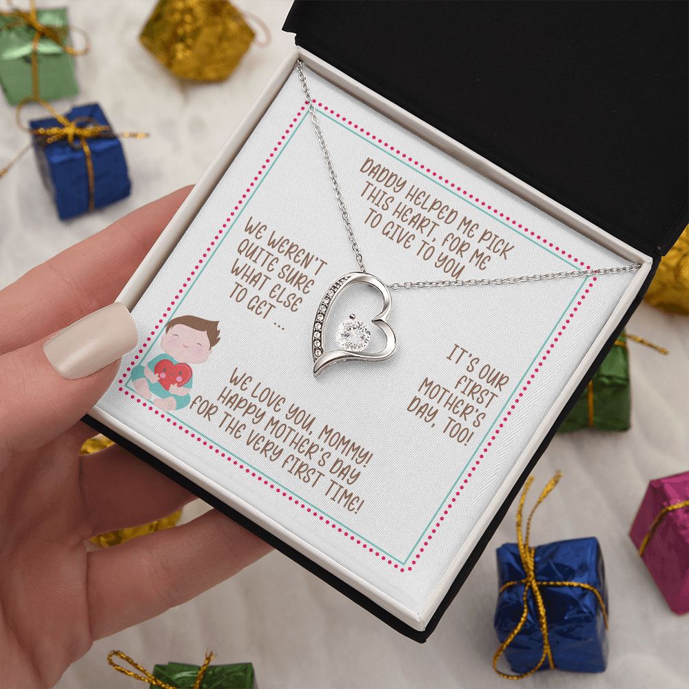 First Mother's Day Gift from Baby, Heart Necklace, Gift for New Mom