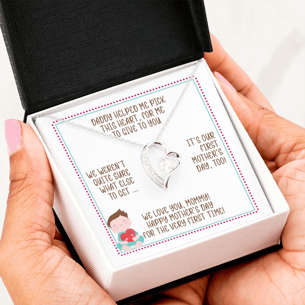 First Mother's Day Gift from Baby, Heart Necklace, Gift for New Mom