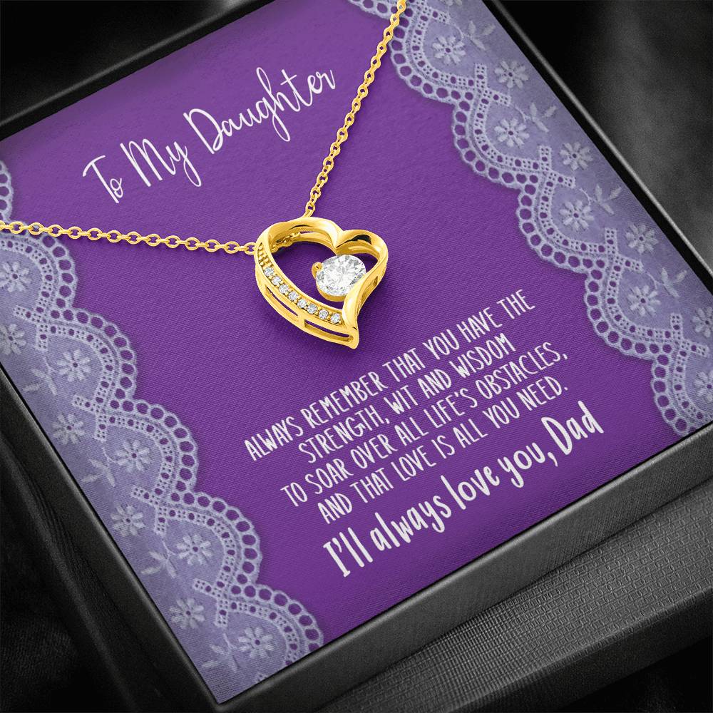 To My Daughter - Love is All You Need - Heart Necklace