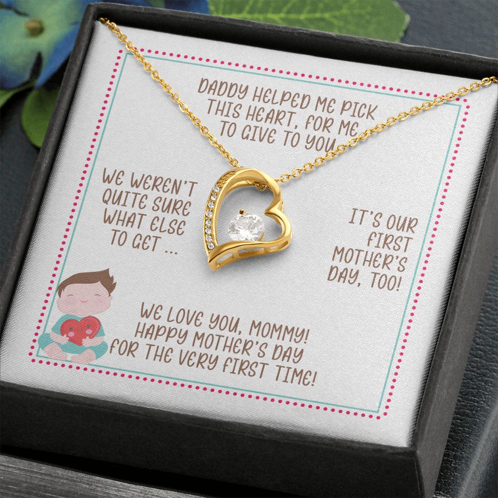 First Mother's Day Gift from Baby, Heart Necklace, Gift for New Mom