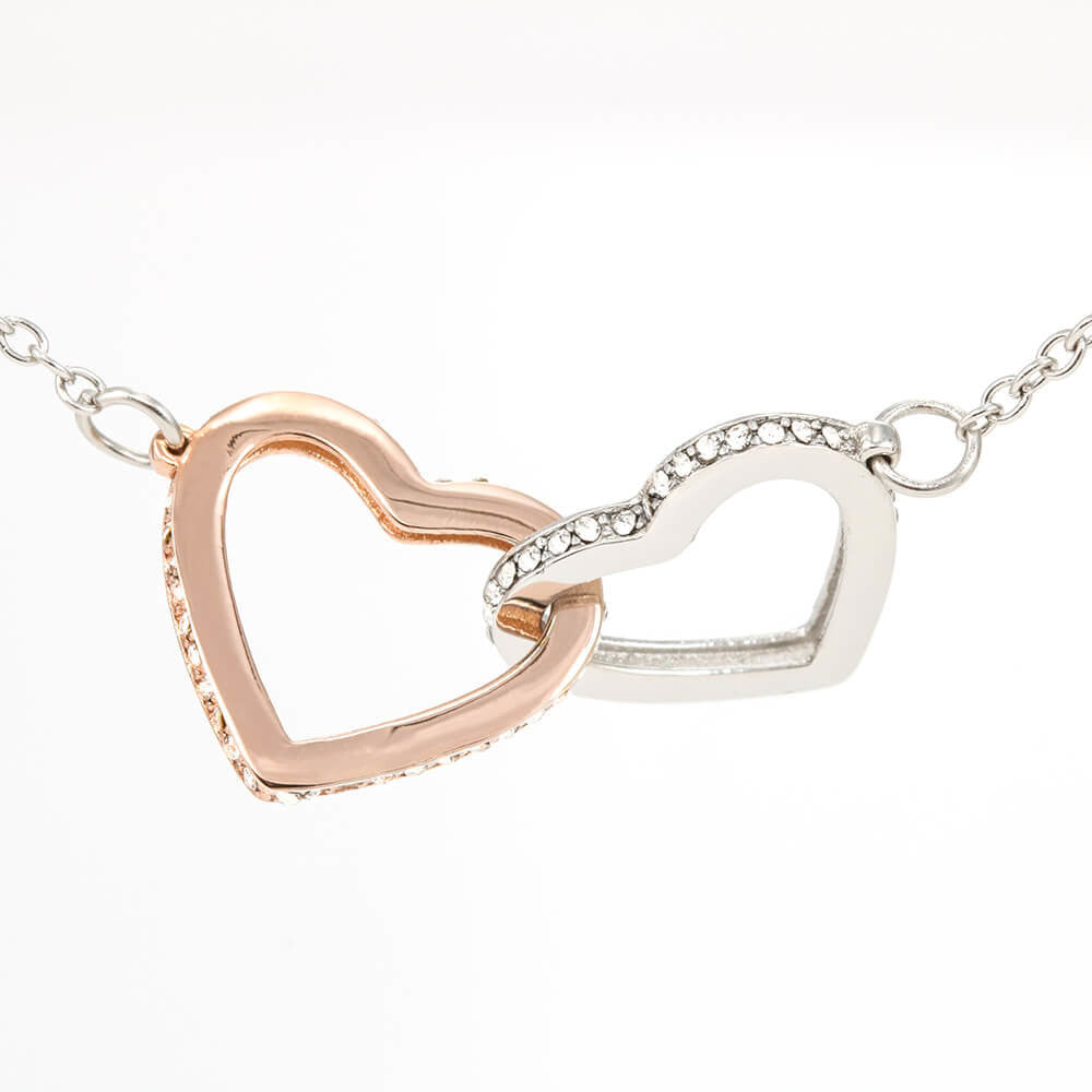 To My Mom - The Love Between a Mother and Daughter is Forever - love, your Daughter - Interlocking Heart Necklace