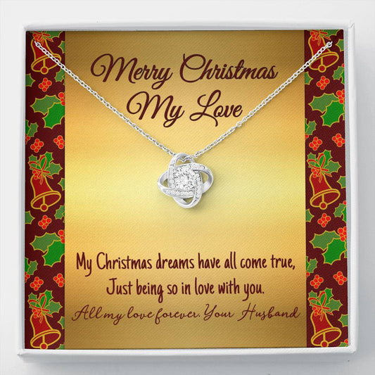 Merry Christmas My Love - All My Love Forever, your Husband - Love Knot Necklace