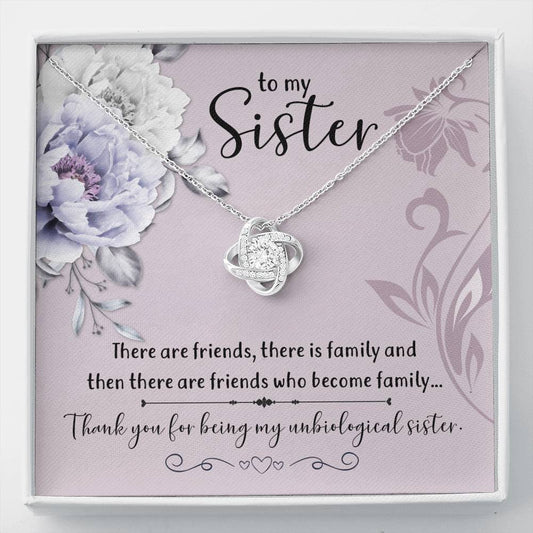 To My Sister - When Friends Become Family - Pendant Necklace / Gift for Extended Family Sister, Friend who becomes Sister-in-Law, Sister of the Heart Gift