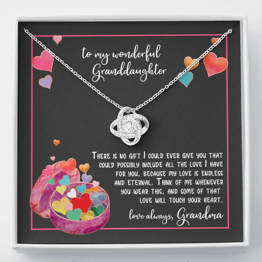 To My Wonderful Granddaughter, My Love is Endless / Gift Necklace from Grandmother