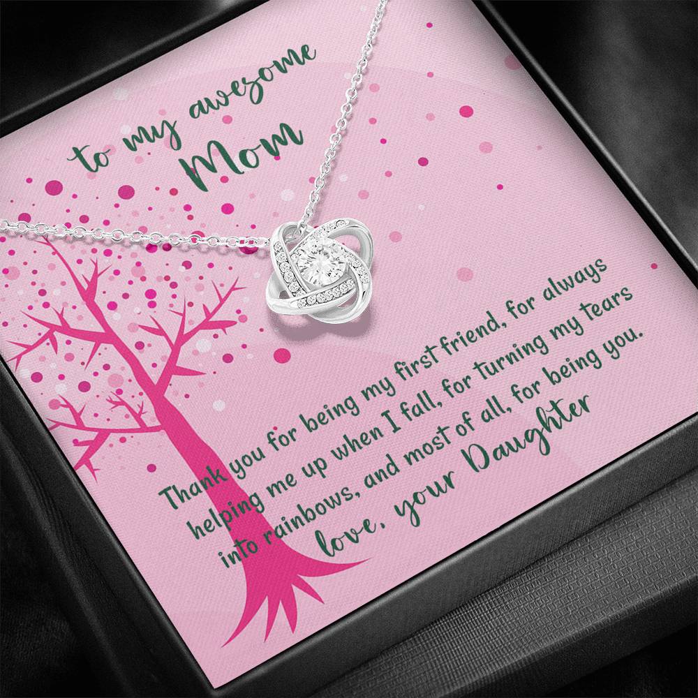 Daughter to Mom - Thank You for Being You - Love Knot Necklace