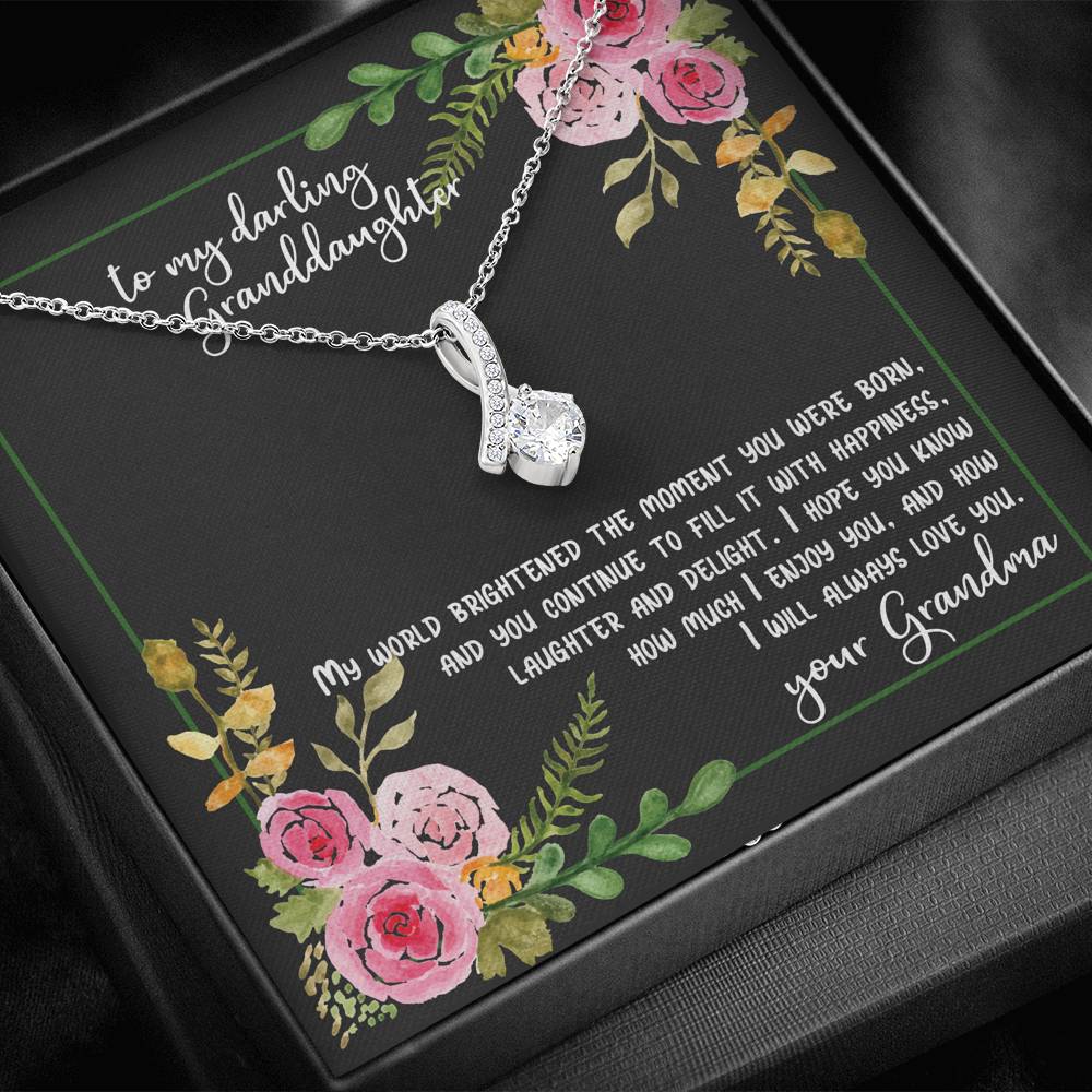 To My Darling Granddaughter - You Brighten My World, Necklace Gift from Grandmother