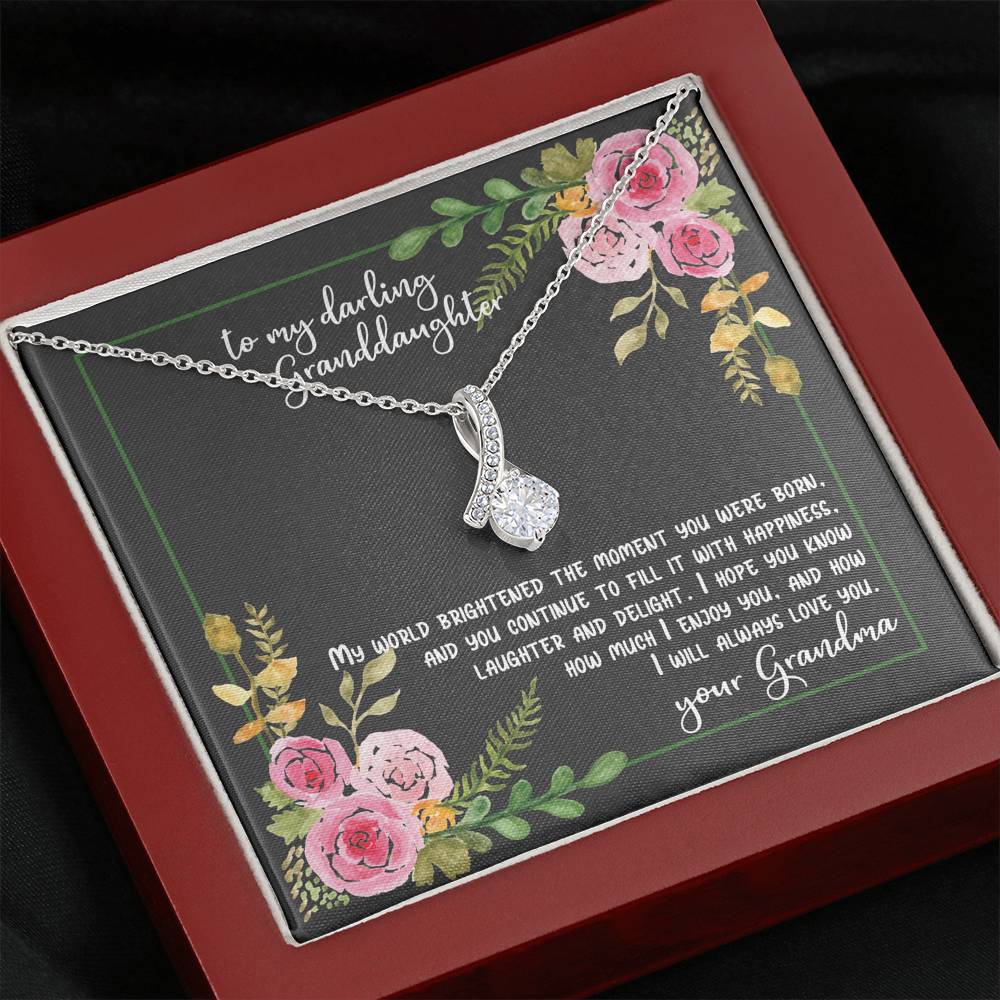 To My Darling Granddaughter - You Brighten My World, Necklace Gift from Grandmother