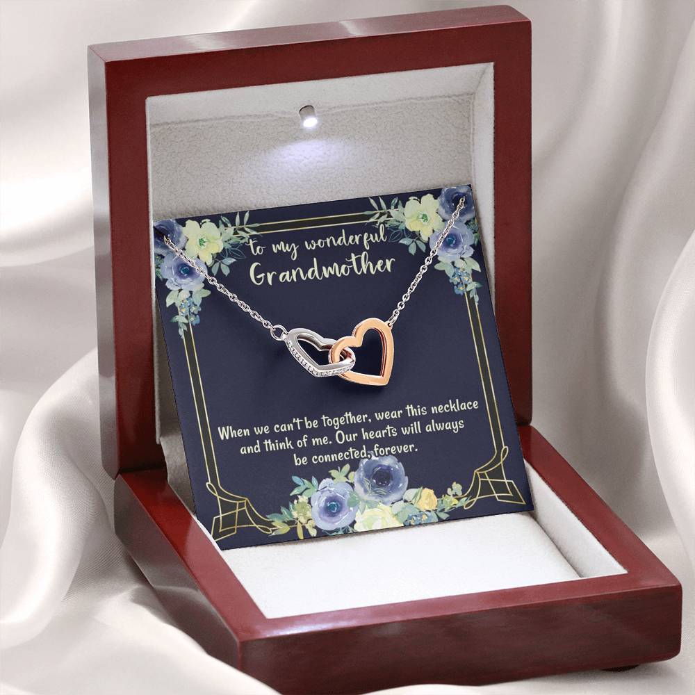 To My Wonderful Grandmother, Our Hearts Will Always Be Connected / Necklace for Grandmother, Gift from Granddaughter, Gift from Grandson