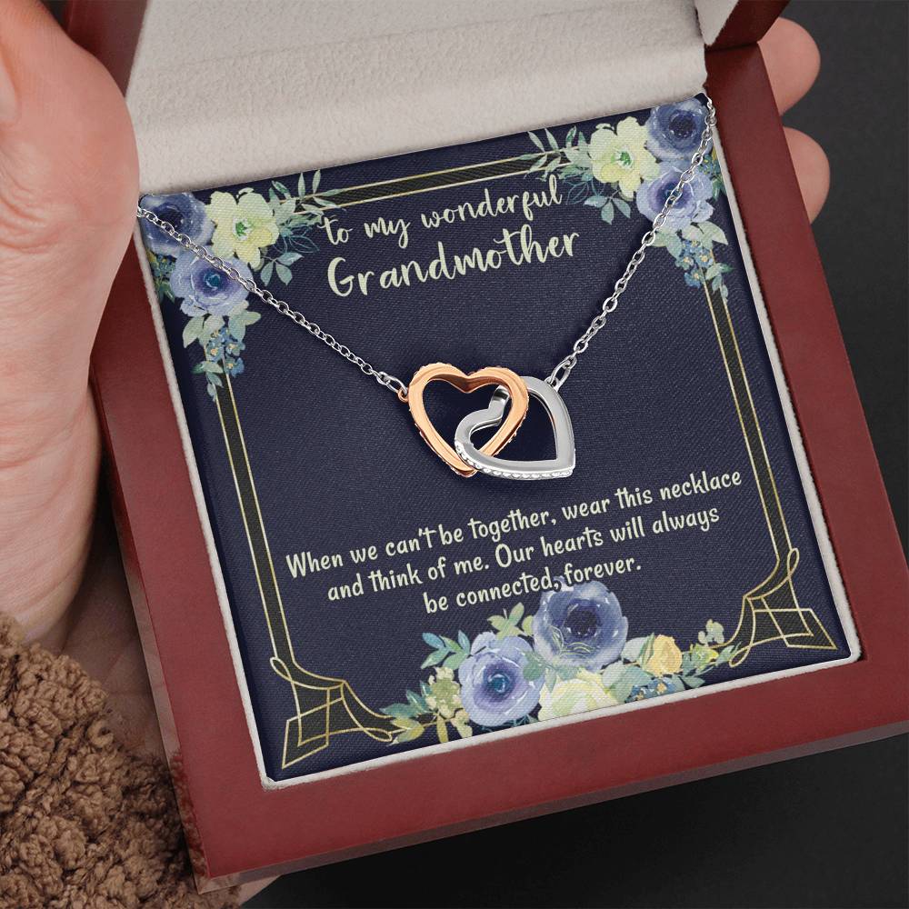 To My Wonderful Grandmother, Our Hearts Will Always Be Connected / Necklace for Grandmother, Gift from Granddaughter, Gift from Grandson