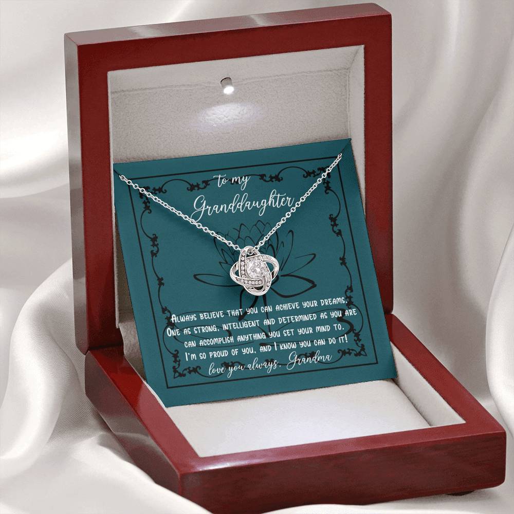 To My Granddaughter, Always Believe You Can Achieve Your Dreams, Necklace from Grandmother, Encouragement Gift, Birthday Present from Grandma