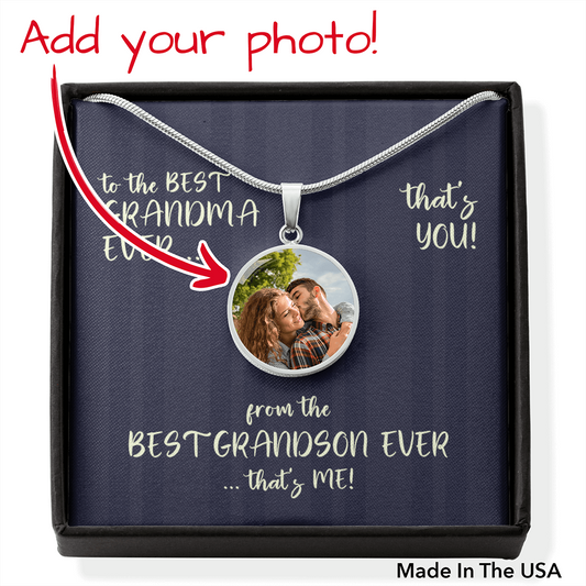 To the Best Grandma from the Best Grandson, Personalized Necklace